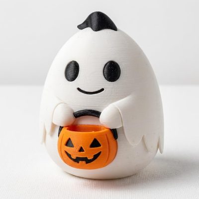 Spooky Ghost Eggling Collectible Figurine - Unique Desk Decor for Adults – 3D Printed in Canada