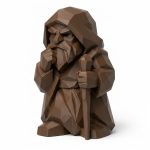 Wood Carved-Like Wisdom Figurine in Black Walnut Finish - 3D Printed in Canada (Black Walnut)