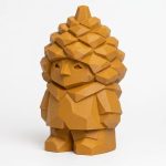 Wood Carved-Like Pinecone Figurine in Ochre Yellow Finish - 3D Printed in Canada (Ochre Yellow)