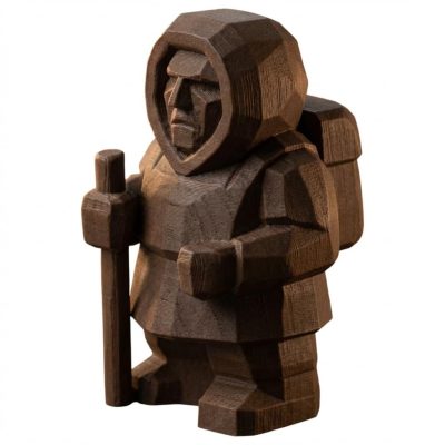 Wood Carved Explorer of the North Figurine in Black Walnut Finish - 3D Printed in Canada (Black Walnut)
