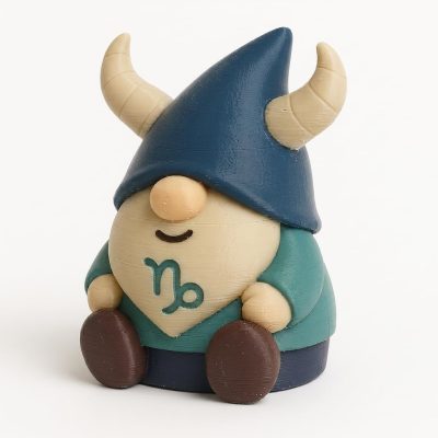 Capricorn Gnome Collectible Figurine - Unique Desk Decor for Adults – 3D Printed in Canada