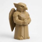 Wood Carved-Like Sky Sentinel Figurine - Unique Desk Decor for Adults 3D Printed in Canada - 3D Printed in Canada (Classic Birch)