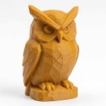 Wood Carved-Like Great Horned Owl Figurine - Unique Desk Decor for Adults – 3D Printed in Canada - 3D Printed in Canada (Ochre Yellow)