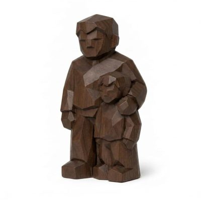 Wood Carved-Like Big Brother Figurine - Unique Desk Decor for Adults – 3D Printed in Canada - 3D Printed in Canada (Black Walnut)