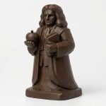 Wood Carved-Like Isaac Newton Figurine - Unique Desk Decor for Adults – 3D Printed in Canada - 3D Printed in Canada (Black Walnut)