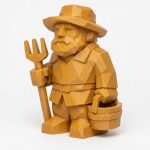 Wood Carved-Like Québec Farmhouse Figurine in Ochre Yellow Finish - 3D Printed in Canada (Ochre Yellow)