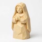 Wood Carved-Like Virgin Mary Figurine - Unique Desk Decor for Adults – 3D Printed in Canada - 3D Printed in Canada (White Oak)