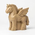 Wood Carved-Like Pegasus Figurine - Unique Desk Decor for Collectors 3D Printed in Canada - 3D Printed in Canada (Classic Birch) — 3D Printed Wood Carved by 3DCentral