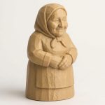 Wood Carved-Like Grandmother Figurine - Unique Desk Decor for Adults 3D Printed in Canada - 3D Printed in Canada (Classic Birch)