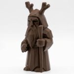 Wood Carved Forest Ancestor Figurine in Black Walnut Finish - 3D Printed in Canada (Black Walnut)