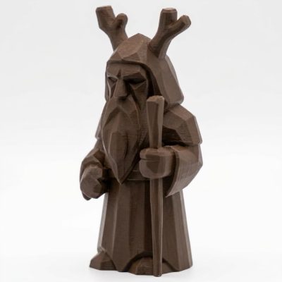 Wood Carved Forest Ancestor Figurine in Black Walnut Finish - 3D Printed in Canada (Black Walnut)