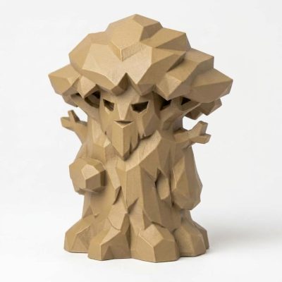 Wood Carved-Like Enchanted Tree Figurine - Unique Desk Decor for Adults 3D Printed in Canada - 3D Printed in Canada (Classic Birch)