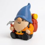 Mountaineer Gnome Collectible Figurine - Detailed Bearded Gnome with Pickaxe and Backpack for Shelf Display - Unique Gift for Adults - 3D Printed in Canada