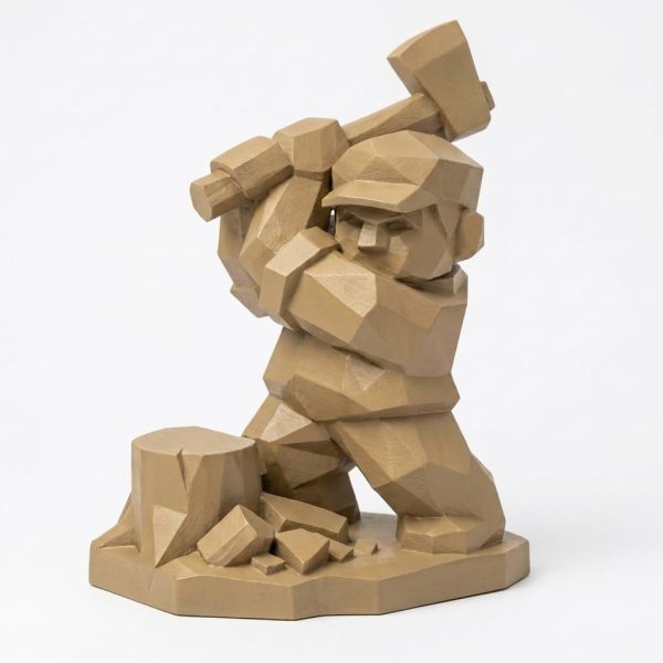 Figurine style bois sculpté
