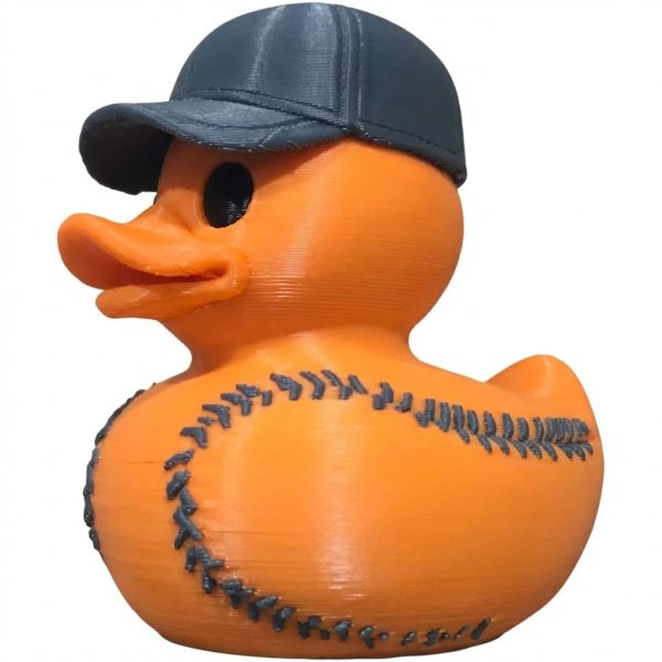 Orange Softball Duck Figurine