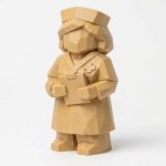 Wood Carved-Like Nurse Figurine - Unique Desk Decor for Adults 3D Printed in Canada - 3D Printed in Canada (Classic Birch)