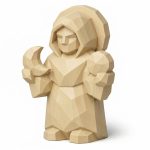Wood Carved Celestial Balance Collectible Figurine in White Oak Finish - 3D Printed in Canada (White Oak)