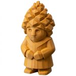 Wood Carved Pine Cone Figurine in Ochre Yellow Finish - 3D Printed in Canada (Ochre Yellow)