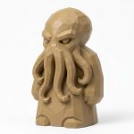 Wood Carved-Like Kraken Figurine - Unique Desk Decor for Adults 3D Printed in Canada - 3D Printed in Canada (Classic Birch)