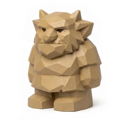 Wood Carved-Like Forest Troll Figurine - Unique Desk Decor for Collectors 3D Printed in Canada - 3D Printed in Canada (Classic Birch)