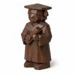 Wood Carved Graduate Collectible Figurine in Black Walnut Finish - 3D Printed in Canada (Black Walnut)