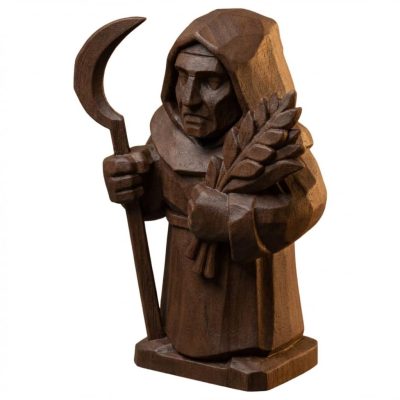 Wood Carved Harvest Guardian Figurine in Black Walnut Finish - 3D Printed in Canada (Black Walnut)