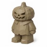Wood Carved-Like Pumpkin Figurine - Unique Desk Decor for Adult Collectors 3D Printed in Canada - 3D Printed in Canada (Classic Birch)