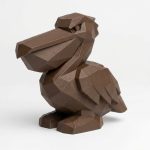 Wood Carved-Like Pelican Figurine - Unique Desk Decor for Adults – 3D Printed in Canada - 3D Printed in Canada (Black Walnut)