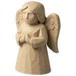 Wood Carved Angel Figurine in White Oak Finish - 3D Printed in Canada (White Oak)