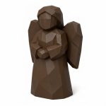 Wood Carved Angel of Quiet Presence Collectible Figurine in Black Walnut Finish - 3D Printed in Canada (Black Walnut)