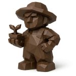 Wood Carved Growth Collectible Figurine in Black Walnut Finish - 3D Printed in Canada (Black Walnut)