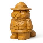 Wood Carved Canadian Beaver Collectible Figurine in Ochre Yellow Finish - 3D Printed in Canada (Ochre Yellow)