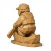 Figurine canot sculpté bois