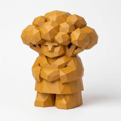 Wood Carved Blooming Tree Collectible Figurine in Ochre Yellow Finish - 3D Printed in Canada (Ochre Yellow)
