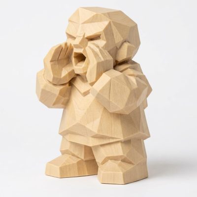 Wood Carved Echoes Figurine in White Oak Finish - 3D Printed in Canada (White Oak)
