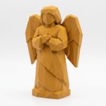 Wood Carved Angel of Quiet Strength Collectible Figurine in Ochre Yellow Finish - 3D Printed in Canada (Ochre Yellow)