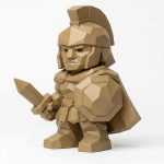 Wood Carved-Like Alexander the Great Figurine - Unique Desk Decor for Collectors 3D Printed in Canada - 3D Printed in Canada (Classic Birch)