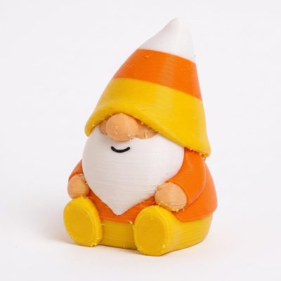 Candy Corn Gnome Collectible Figurine - Unique Desk Decor for Adults – 3D Printed in Canada