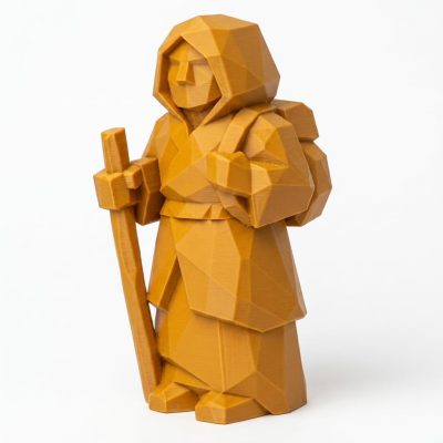 Wood Carved-Like New Path Figurine in Ochre Yellow Finish - 3D Printed in Canada (Ochre Yellow)