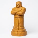 Wood Carved-Like Pillar of Strength Figurine in Ochre Yellow Finish - 3D Printed in Canada (Ochre Yellow)