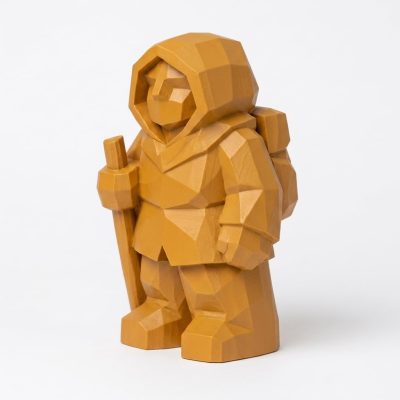 Wood Carved-Like Journey Forward Figurine in Ochre Yellow Finish - 3D Printed in Canada (Ochre Yellow)