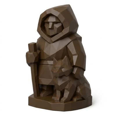 Wood Carved-Like Northern Collectible Figurine in Black Walnut Finish - 3D Printed in Canada (Black Walnut)