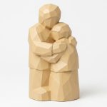 Wood Carved Comfort Collectible Figurine in White Oak Finish - 3D Printed in Canada (White Oak)