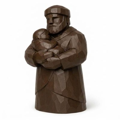 Wood Carved-Like Proud Father Figurine in Black Walnut Finish - 3D Printed in Canada (Black Walnut)
