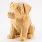Wood Carved Labrador Retriever Figurine in White Oak Finish - 3D Printed in Canada (White Oak)