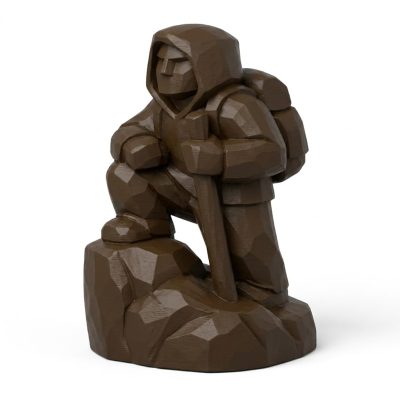 Wood Carved Halfway There Figurine in Black Walnut Finish - 3D Printed in Canada (Black Walnut)