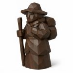 Wood Carved-Like Journey Begins Figurine in Black Walnut Finish - 3D Printed in Canada (Black Walnut)