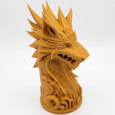 Viking Wolf Totem Figurine in Ochre Yellow Finish - 3D Printed in Canada (Ochre Yellow)