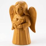 Wood Carved Angel of Everlasting Love Figurine in Ochre Yellow Finish - 3D Printed in Canada (Ochre Yellow)