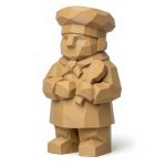 Wood Carved-Like Chef Figurine - Unique Desk Decor for Adults 3D Printed in Canada - 3D Printed in Canada (Classic Birch)
